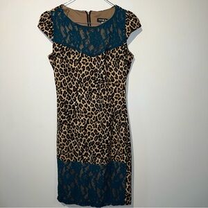Chic Leopard Print Dress with Lace